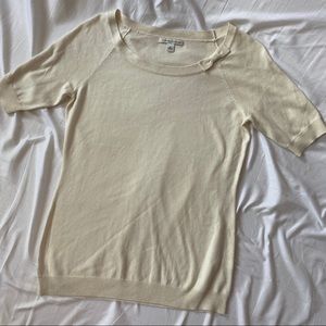Banana Republic Ivory Knit Bow Top